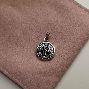 Traditional Celtic lion sterling silver pendant